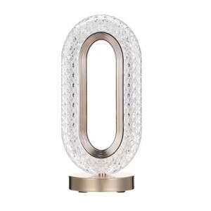 TENOR LED crystal lamp, oval shaped, modern design, touch control, USB-C charging - Nonbrand Table Lamp
