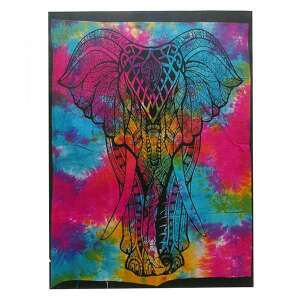 Buntfarbener Tie-Dye-Elefanten-Wandteppich - Innenarchitektur