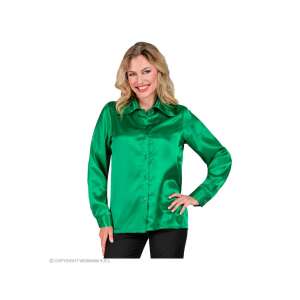 GRÜNE 70s DISCO BLUSE aus Satin KOSTÜM FÜR DAMEN GRÖßE: XL 90677798 - Modă și îmbrăcăminte
