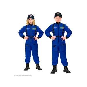 Űrhajós jelmez gyerekeknek, kék overál NASA emblémákkal, unisex, 158-as méret, Widmann márka - Játék