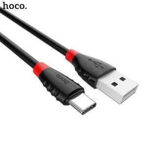 Hoco X27 USB-C - USB adatkábel és töltő, fekete, 1,2m, 2,4A, 12W, gyors töltés, törésálló - Hoco