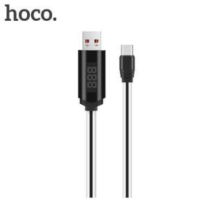 HOCO U29 USB-C töltőkábel LED kijelzővel, 1 méter hosszú, fehér - Hoco
