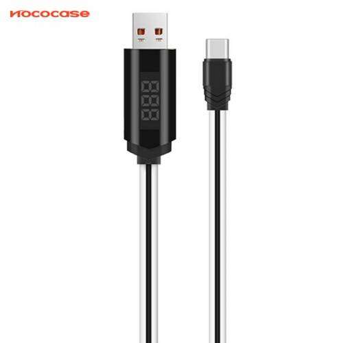 Hoco U29 Type-C USB kábel LED kijelzővel, 1,2m, 2,4A, 12W, gyors töltés, fehér