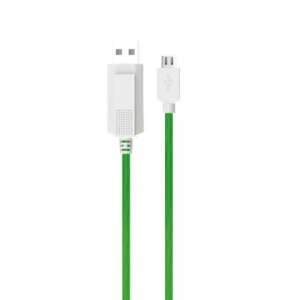 KUCIPA Luminous USB-ről microUSB-re adatkábel és töltő, 1m, 2A, zöld - Hoco