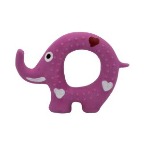 Pink Elephant Dog Toy with Squeaker - Side View - Dog Toy