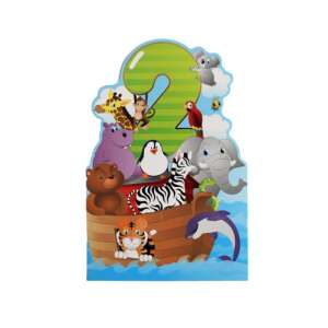 2nd birthday card with animals on a boat, greeting card for 2 year old, 2nd birthday greeting card - Greeting Card, Invitation