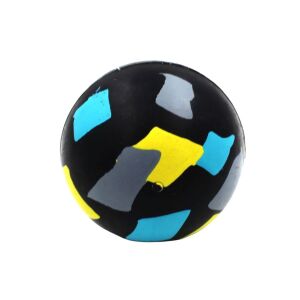 PetFun puppy ball, black with colorful patches, 8cm - Dog Toy