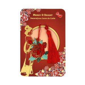 Decorațiune semn carte trandafir Zen