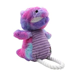 Happy Paws Lila Dinosaur Plush Toy for Dogs, Interactive Squeaky Dog Toy - Dog Toy
