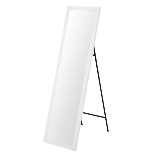 Oglindă elegantă albă, de sine stătătoare, 36x126 cm, oglindă de corp pentru dormitor, oglindă pentru dressing
