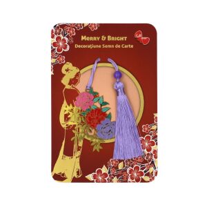 Decorațiune semn carte flori colorate Zen