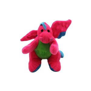 Dinoszaurusz Plüss Kutya Játék - Roz - Cu Sunet, Jucărie de pluș pentru câini dinozaur roz cu sunet, vedere frontală - Jucării pentru câini