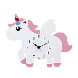 Kinderzimmeruhr 25x30cm weißes Einhorn 90688124 - Koopman