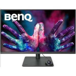 BenQ PD3205U 31,5 Zoll 4K Monitor, Vorderansicht, mit Standfuß und Bildschirm - Monitore