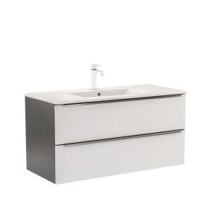 Долен шкаф Vario Trim 100 с мивка антрацит-бял 90703395 - Leziter Шкаф за баня