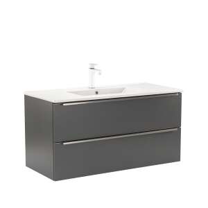 Долен шкаф Vario Trim 100 с мивка антрацит-антрацит 90703397 - Leziter Шкаф за баня