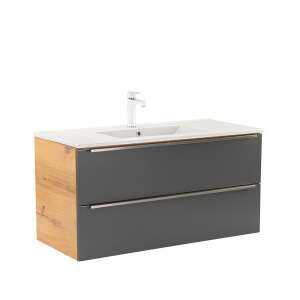 Vario Trim 100 alsó szekrény mosdóval tölgy-antracit 90703449 - Fürdőszoba bútor
