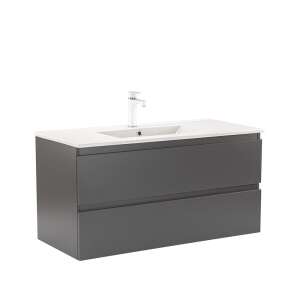 Долен шкаф Vario Forte 100 с мивка антрацит-антрацит 90703612 - Leziter Шкаф за баня