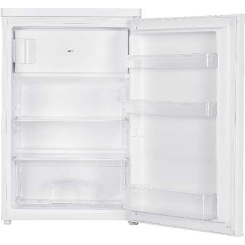 Inside view of Gaba GH-109WE single door refrigerator, showing shelves and compartments