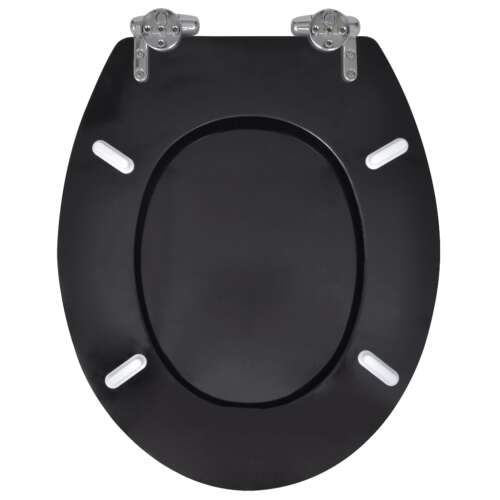 vidaXL WC Ülőke Szett - Lassan Záródó - Fekete - 2 db