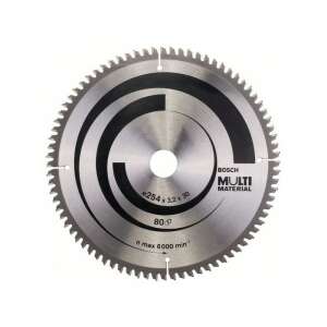 Disc de ferăstrău circular Bosch Multi Material, diametru 254 mm, 80 dinți, pentru tăierea diferitelor materiale - Bosch Accesorii pentru fierăstrău electric