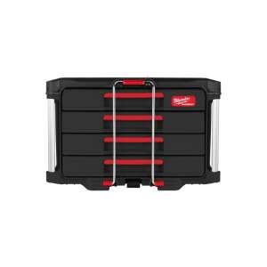 Milwaukee PACKOUT 4-drawer storage box, black with red accents - Toolbox and Bag