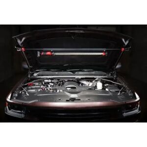 Milwaukee M12 UHL-0 Lampa warsztatowa podsufitowa w użyciu, oświetlająca silnik samochodowy - Lampa robocza