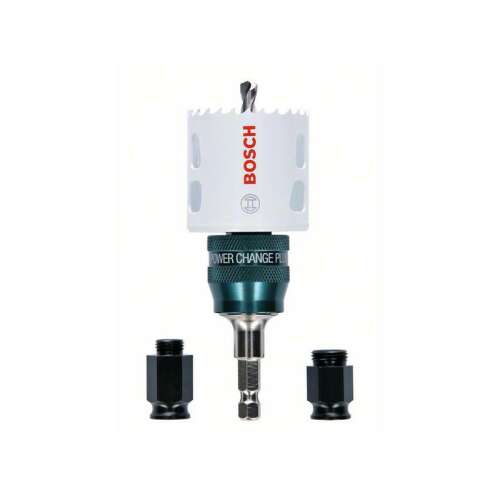 Bosch Progressor Kit 51mm Lochsäge mit Power Change Plus Adapter, zwei Adapter und einem Zentrierbohrer