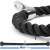 Springos triceps rope, black, 24mm diameter, 72cm length, close-up of the metal attachment and rope
