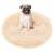 Pug dog sitting in a Springos 60cm round cream pet bed