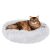 Cat relaxing in a Springos 70cm Grey Plush Pet Bed