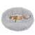 Cat sleeping comfortably in a gray Springos donut pet bed