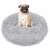 Pug sitting in a gray Springos donut pet bed