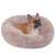 Dog sleeping in a Springos donut bed, light brown color, 80 cm diameter