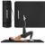 Springos black yoga mat 183x61cm with carrying bag in use, woman exercising