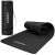 Springos black yoga mat 183x61cm with carrying bag, rolled and unrolled
