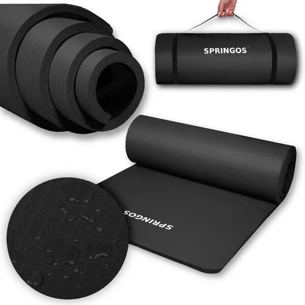 Springos Jógamatrac 183x61cm - Fekete