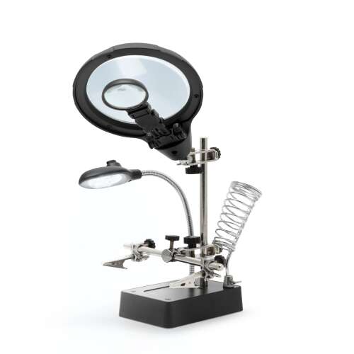 Fahrenheit Helping Hand LED Lupa so zväčšovacím sklom a držiakom na spájkovačku