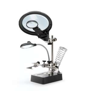 Fahrenheit Helping Hand LED Lupă cu lupă și suport pentru fier de lipit - Lupe