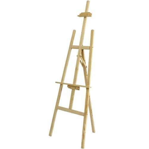 Wooden easel with adjustable height and angle, foldable and portable, 170 cm
