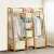 Bamboo garment rack with shoe shelf, BM02-130-2, 140x130x40 cm, clothes storage, shoe storage, home organization