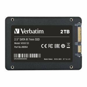 Verbatim Vi550 S3 2TB SSD vedere din spate cu specificații - Solid State Drive (SSD)