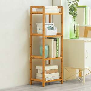 Bamboo shelf for bathroom or kitchen, 4 tiers, 100x25x35cm, BAM04-100 - Bathroom shelf unit