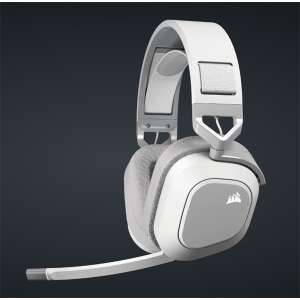 Corsair vezeték nélküli headset, hs80 max rgb wireless gaming, dolby atmos hangzás, fehér CA-9011296-EU 90778329 - Corsair