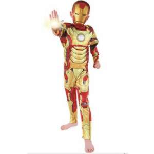 Vasember jelmez gyerekeknek, S méret, 90-110cm, piros és arany, teljes testű ruha maszkkal - JM