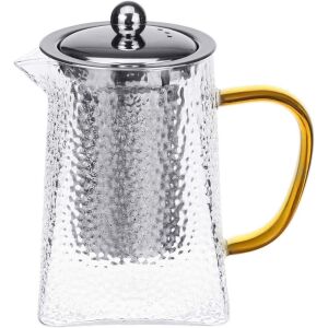 Teáskanna, Quasar & Co.®, tea/kávé tartály infúzióval és tetővel, 900 ml, boroszilikát/rozsdamentes üveg, átlátszó