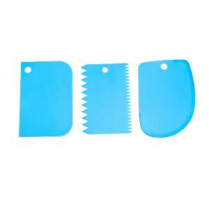 3 piece cake decorating spatula set, blue, plastic, for smoothing and decorating cakes and pastries - Pastry decorating tool