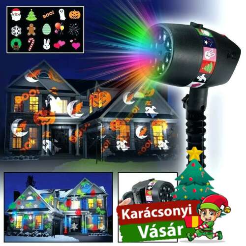 Lazer shower slideprojector karácsonyi fényjáték 12 mintával- Az unalmas led fénysorok helyett használj fényjátékot!