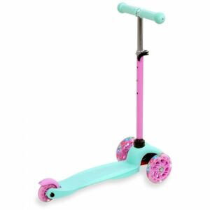 Kidwell Uno Three-Wheeled Kids Scooter with LED Wheels #pink-mint