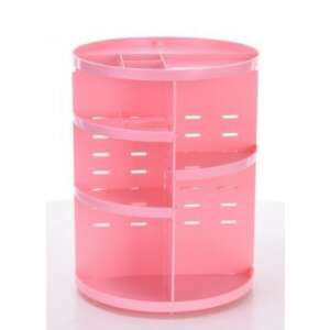 Rózsaszín forgatható sminkrendszerező, 360 fokos forgatható smink tároló, kozmetikai rendszerező - Kozmetikai rendszerező